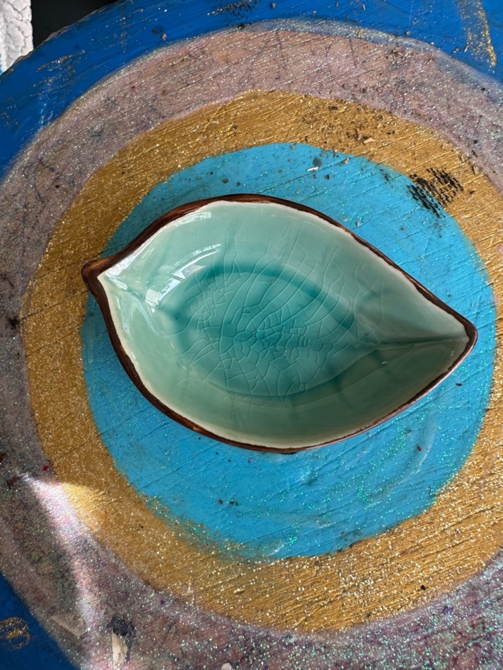 Leaf Ritual Dish | Ceramic Herb Bowl | Altar Offering Plate